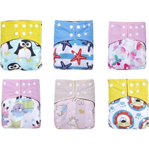 Reusable Infants Pocket Diapers Washable Bamboo Charcoal Adjustable Cloth Nappy