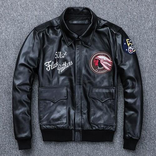 DHL Free Shipping Men Flight Jacket Genuine Cow Leather Large Size Jacket Soft Air Force Pilot Leather Jackets Mens Spring Coat