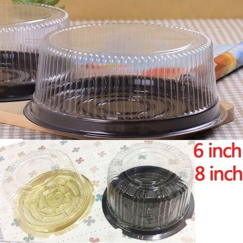 20 set Clear plastic 6/8 inch Cake Holder baking packaging boxes containers christmas pastry round cakes cookie display box