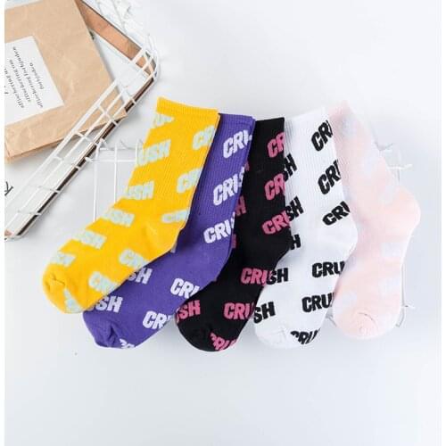New Korean Style Youth College Exquisite Quality Woman Fashion Letters Figure Man Skateboard Spring Winter Middle Tube Socks