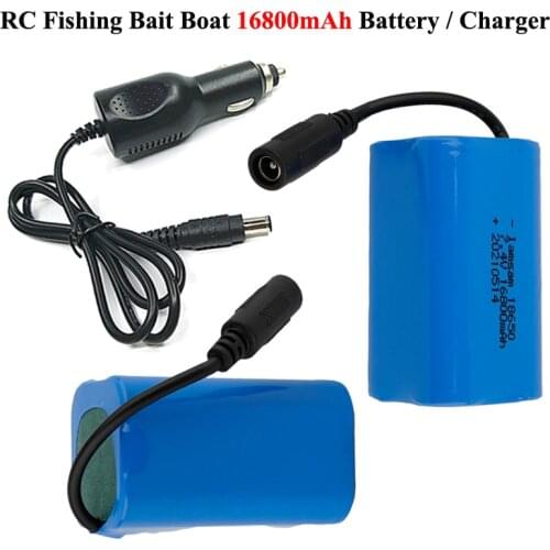 Upgraded 7.4V 16800mAh Lipo Battery/Charger For T188 2011-5 H18 C18 Remote Control Fishing Bait Boat RC Fish Finder Spare Parts