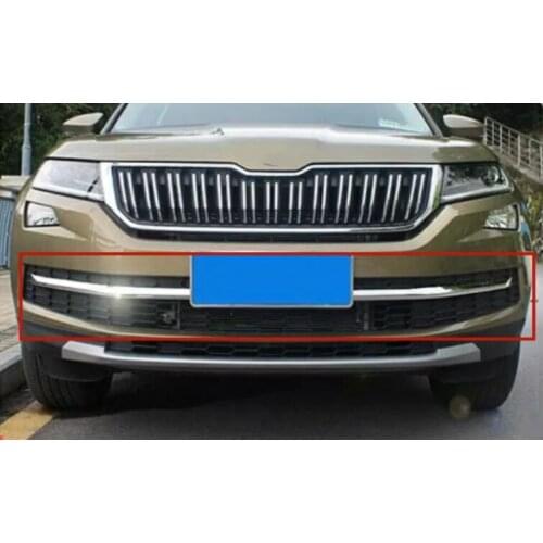 For Skoda Kodiaq 2017 2010 Stainless Steel plastic chrome plated front head grille racing grill accessories sticker trim 2pcs