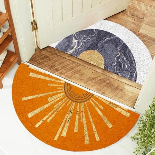 Modern Home Doormat PVC Semicircle Floor Mat Bathroom Door Entrance Non-slip Mats Cartoon Color Rug Dustproof Waterproof Carpet