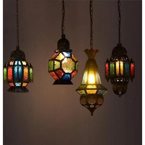 Mediterranean industrial retro Morocco Iron Pendant Lights Creative cafe bar restaurant hanging light Vintage loft Pendant Lamps