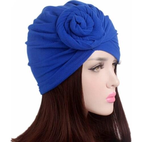 Knotted Turban for Women Floral Decor Headdress Ladies Ear Protection Hat Head Cover Beanie Cap Breathable Hair Accessories New