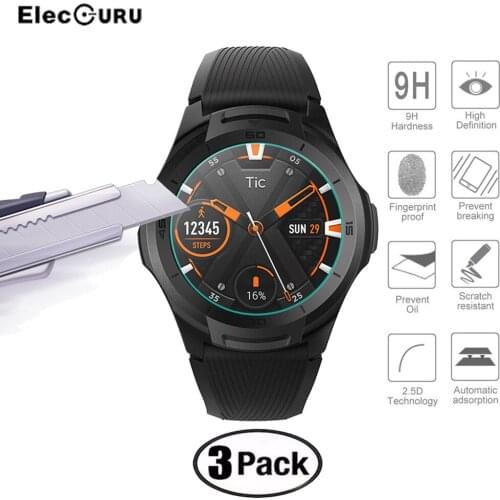 3pcs For Ticwatch E2 S2 Watch Tempered Glass Screen Protector 9H 2.5D Protective Glass Film HD Anti Explosion Anti-shatter Guard