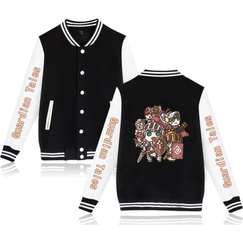 Guardian Tales Female Knight & princess Print Autumn Winter Holiday Preppy Unisex Youthful Clothes Chic Style Baseball Uniform