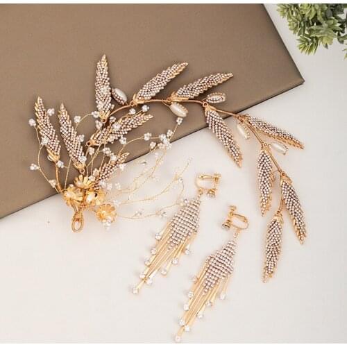 Trendy Flowers Pearl Crystal Headband Wedding HairBand Bridal Hair Accessories Headpiece Women Wedding Hair Jewelry Handmade