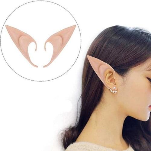 1 Pair Halloween Party Elven Elf Ears Cosplay Favor Latex Soft Elf Ears Pointed for Masquerade Halloween Party Costumes Decor