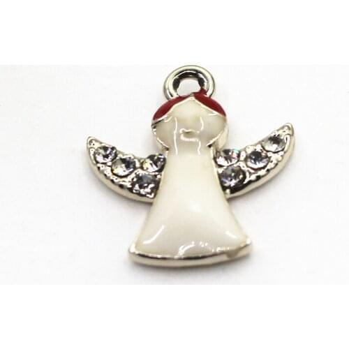 Hot selling 10pcs crystal Angel charm hanging dangle charms for bracelets necklace jewelry accessory pendants charms