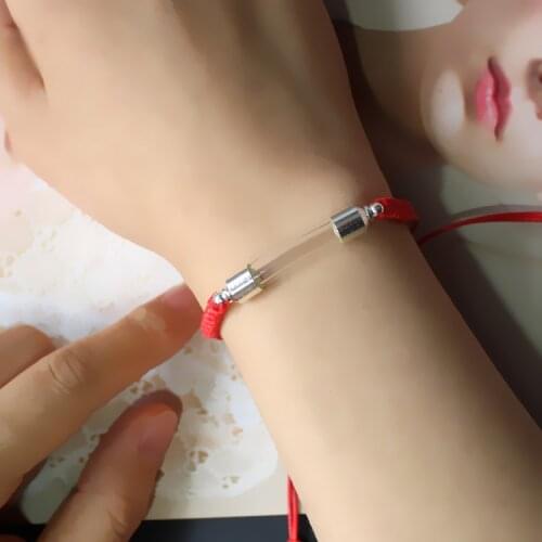 2PCS Glass Tube Urn Bracelet Black or Brown Cord Cuff Cremation Jewelry Memorial Jewelry for Ash Keepsake Urn Bracelet