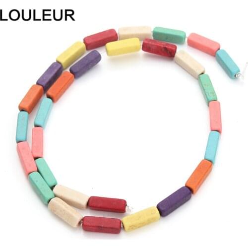 29pcs/pack 0.4cm*0.4cm*1.3cm Colored Square Created Beads Loose Spacer Seed Beads DIY Stones For Jewelry Making F1326