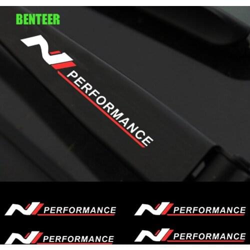 4pcs Nperformance Car Wheel Rim Sticker For Hyundai I20 I30 I40 Ix35 TUCSON Elantra SONATA GENESIS SOLARIS VEOSTER ACCENT KONA