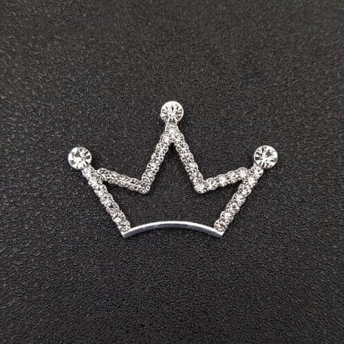 50pcs Princess Crown Crystal Rhinestone Appliques strass Jewelry Flatback Buckle Wedding Girls Hairpin Hair Clip Decor Ornament