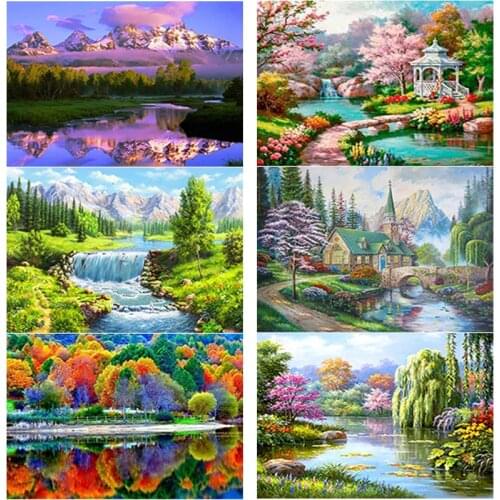 DIY 5D Diamond Painting Scenic Lake Diamond Embroidery Scenery Cross Stitch Full Square Round Drill Mosaic Home Decor art Gift