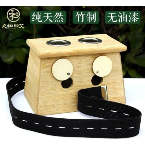 Double hole moxibustion box bamboo moxibustion Ai column box moxibustion massage equipment