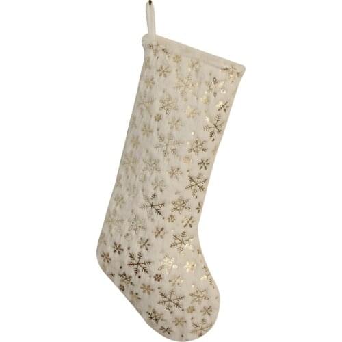 Free Shipping bronzing snowflake printed Decoraction Christmas stocking PV velvet soft socks P4740
