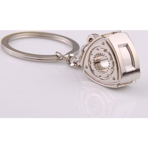 European Style High Quality Polished Zinc Alloy Electroplated Keychain Key Chain Engine Rotor Model Metal Key Rings