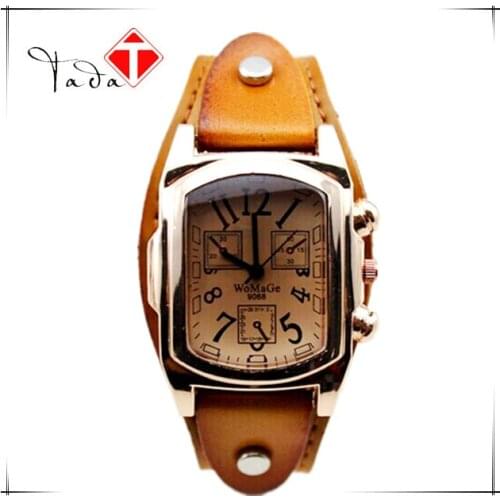 2018 Women Man Unsex Rectangular Analog Watch With Stainless Steel Case Leather Band Lady Fashion Gift Quartz Sport Wristwatches