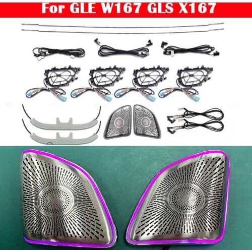 For Benz GLE W167 GLS X167 GLE350 GLE450 LED 64-color Synchronous Original Car Tweeter Ambient Light Cover Alto Luminous Panel