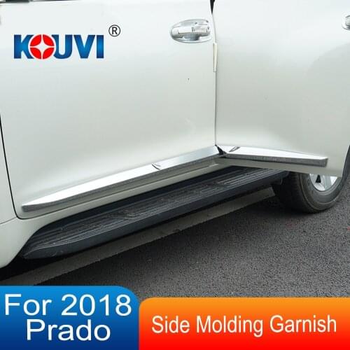 For Toyota Prado FJ150 2018 Car Styling ABS Chrome Door Body Side Trim Cover Molding Glossy Silver 4pcs/set