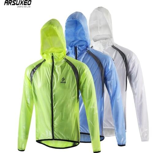 ARSUXEO Rain Jacket Ultra Light Cycling Coat Cycling Windbreaker Waterproof Wind Coat Outdoor Sport MTB Bike Jacket 012