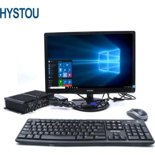 HYSTOU Fanless Mini PC Desktop With Core i5 5250u 8GB RAM Industrial PC 256GB SSD Cheap Mini PC Windows
