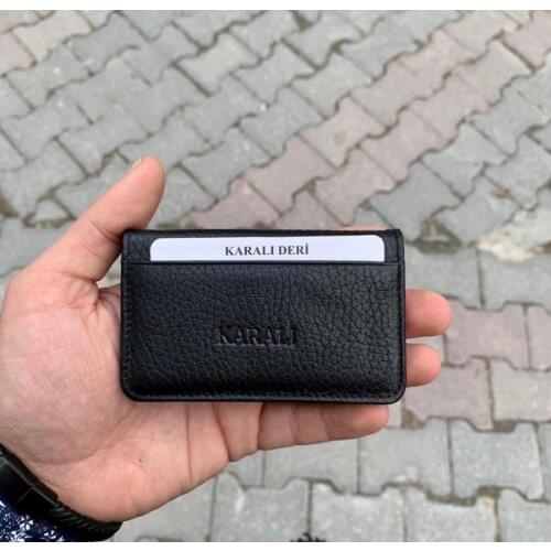 Karalı Deri Women's Wallets