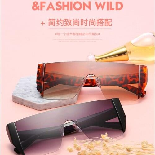 Classic One Piece Rimless Sunglasses Women Men Shades Luxury Sun Glasses Vintage Eyewear Decoration Gafas De Sol 7775X