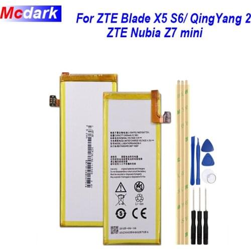 Li3823T43P6hA54236-H ​For ZTE Blade X5/S6 QingYang 2 G717C G718C A880 B880 ZTE Nubia Z7 mini NX507J Battery Batterie+tools