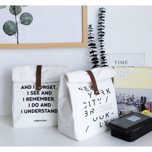 Reusable Cooler Bags Thermal Women Picnic Portable Canvas Bento Box Boy Food Packaging Thermo Pouch Thermal Food Storage Contain