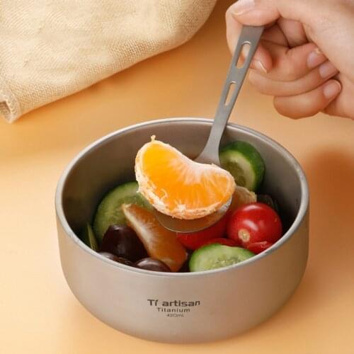 Outdoor Bowl Titanium Bowl Tableware Titanium Metal Rice Bowl Portable Pure Titanium Bowl 250/420ml Camping Bowl