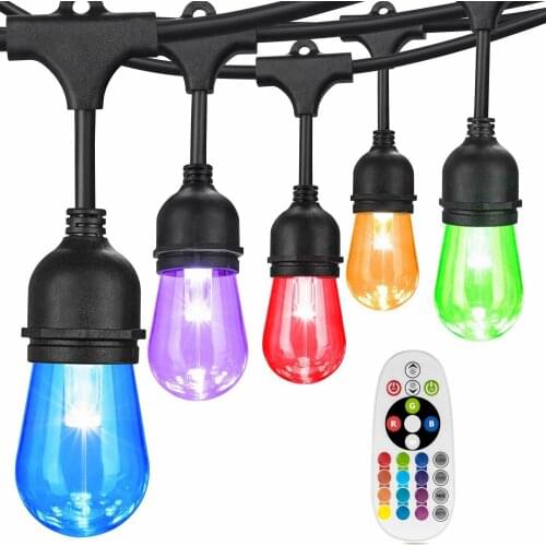 Outdoor String Lamps Warm White and RGB Discolourable Dimmable LED String Lights Quality Shock Resistant Bulbs outdoor / indoo