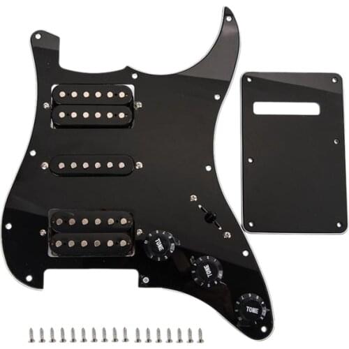 New Black Wired Plate Pickguard Humbuckers for Hsh Guitar