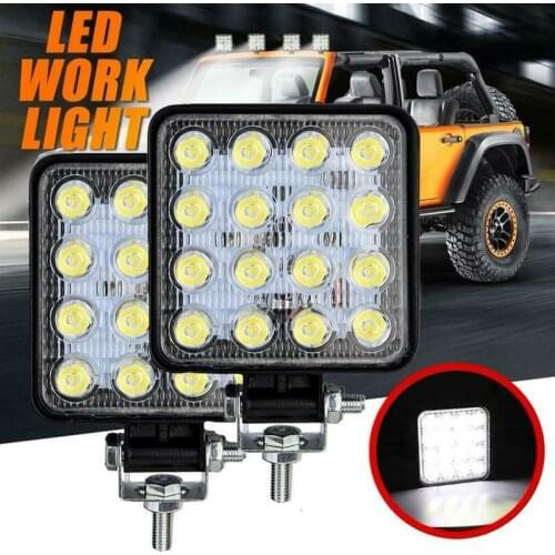 New Led light bar 48w Led bar 16LED Square Spotlight Off road LED work light 12V 24V For Car Truck 4X4 4WD Car SUV ATV