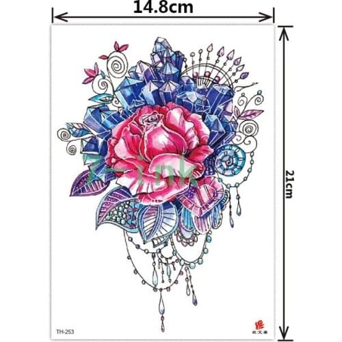 2019 NEW Temporary Tatoo Sticker body art Pink Peony Flower water Transfer Fake Tattoo Flash tatto for women men
