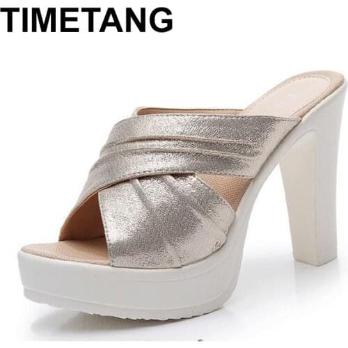 TIMETANGSummer Women High-heeled Sandals Fashion Open Toe Block Heel Ladies SandalsE1266