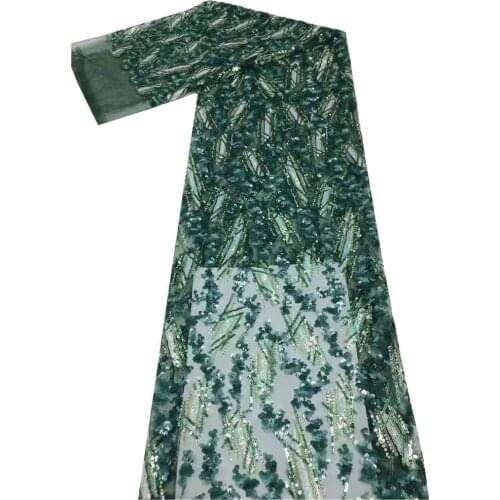 SJ Lace African Lace Fabric 2021 High Quality Lace French Milk Silk Fabric Nigerian Sequin Lace Fabrics For Wedding Dress cd3-85