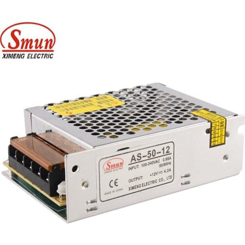 SMUN AS-50-12 50W 12V 4A Small Volume Single Output Switching Power Supply with CE ROHS 2 Year Warranty