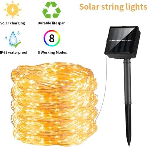 LED Outdoor Solar String Lights for Fairy Holiday Christmas wedding Party Decor Garland Lamp Valentines Day Festoon led light