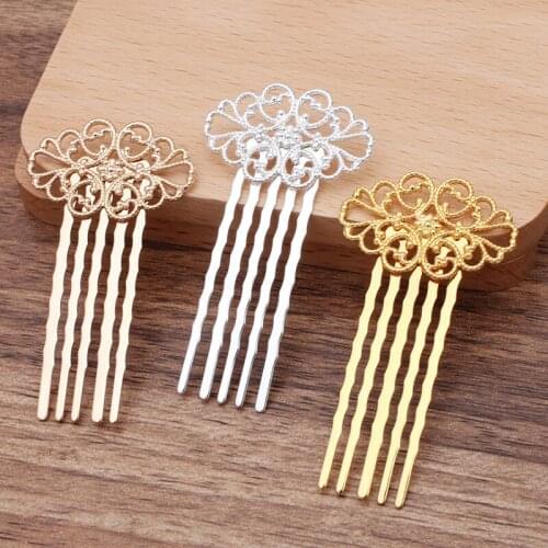 10pcs/lot 32*57mm Vintage Bridal Hair Comb Hair Clips Insert Metal Comb Hair Accessories For Women
