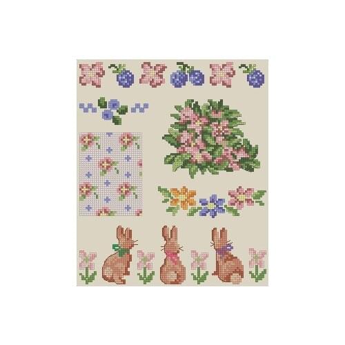 Cross stitch Handmade 14CT Counted Canvas DIY,Cross-stitch kits,Embroidery Veronique Enginger Peter Rabbit 2-26-29