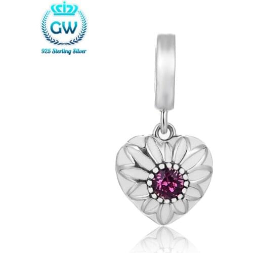 Silver 925 Jewelry Rhinestone Heart Charm With White Enamel Jewelry Heart Jewelry Diy Beads Bracelet Necklace Accessories S234A