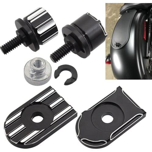 Moto Rear Fender Seat Bolt Screw Nut Tab Mount Hardware Knob Cover For Harley XL Dyna Softail Touring CVO Motorbikes 96-20