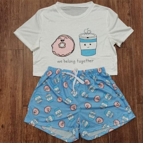 Plus Size Womens Sleepwear Set 2PCS Nightwear Short Sleeve Letter Top Shorts Clothes Set Summer Pajamas Lounge Set for Ladies