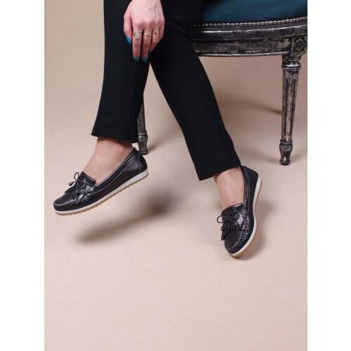 Women Casual Shoes Black Bow Casual Loafer Shoes 2021 Summer Season