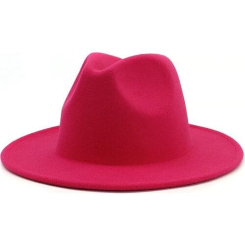 Simple Korean Version Women Red Felt Hat Fashion New Solid Color Autumn Winter Casual Tide Jazz Hat Adult Cap