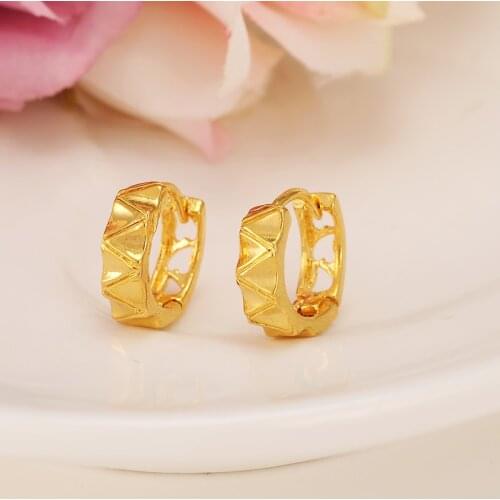 Bangrui Gold Color Pave Colors Small Circles Huggies Earrings For Children Girls Baby Kids Jewelry brinco pequeno Aros