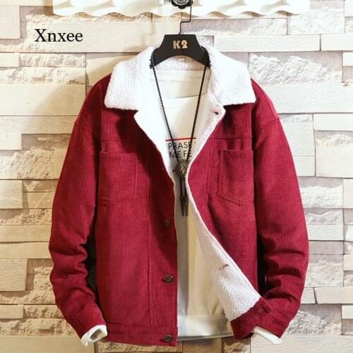 Winter Mens Jacket Warm Parker Coat Windbreaker Thicken Coat Corduroy Sports Outdoor Coat Fashion Fleece Mens Clothing