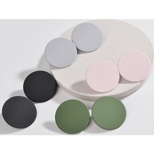 ZWPON 2020 Cute Large Paint Colored Round Stud Earrings for Women Fashion Geometric Big Earrings Jewelry Wholesale